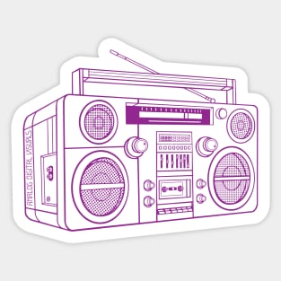 Boombox (Violet Lines) Analog / Music Sticker